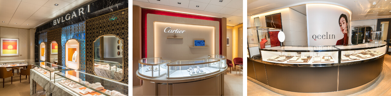 Bulgari and Cartier boutiques